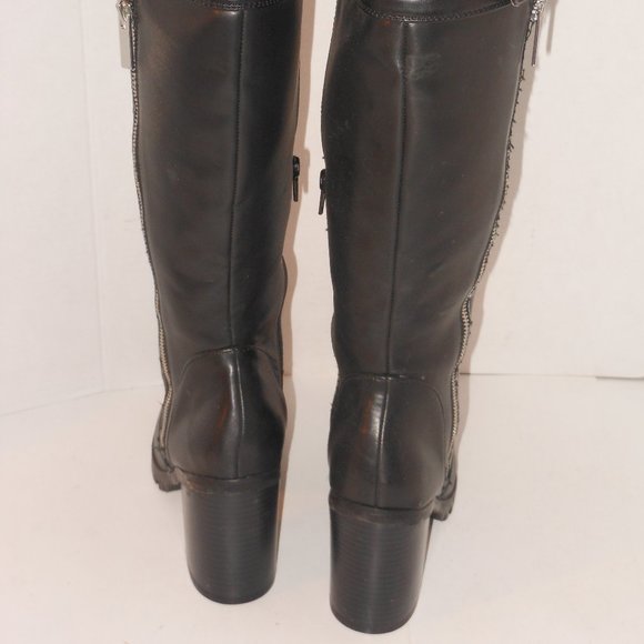 REVEL BLACK KNEE HIGH BOOTS SIZE 7 MEDIUM - Picture 2 of 5